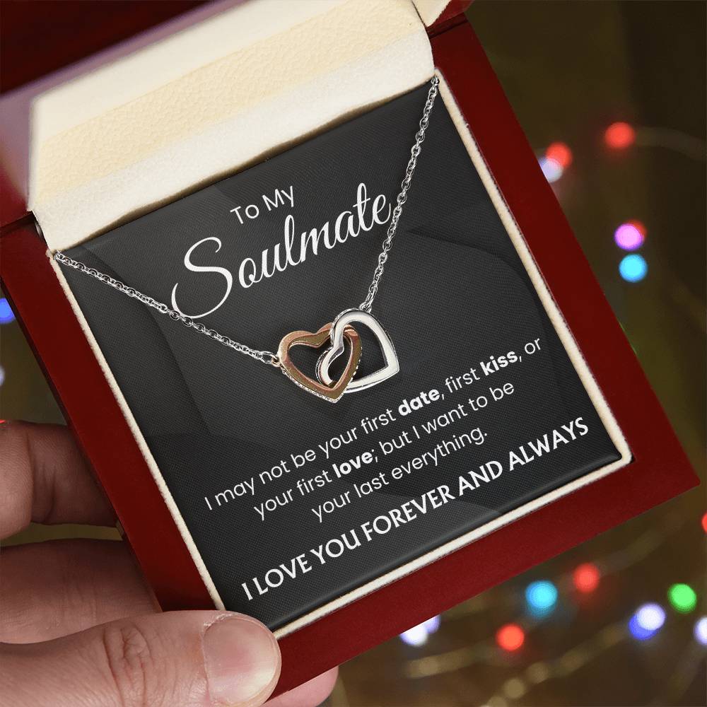 To My Soulmate - Interlocking Hearts Necklace Gift Set - TJ029