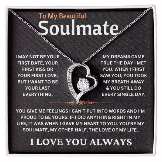 To My Soulmate - I Love You Always - Love Knot Necklace Gift Set - TJ076.1