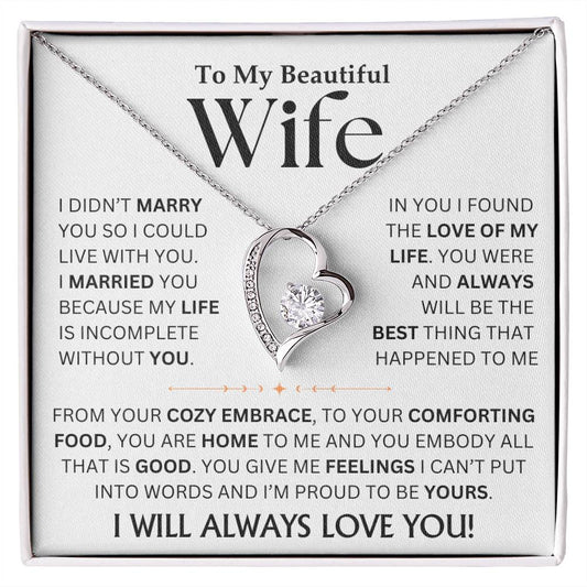 To My Beautiful Wife - Forever Love Necklace Gift Set TJ080