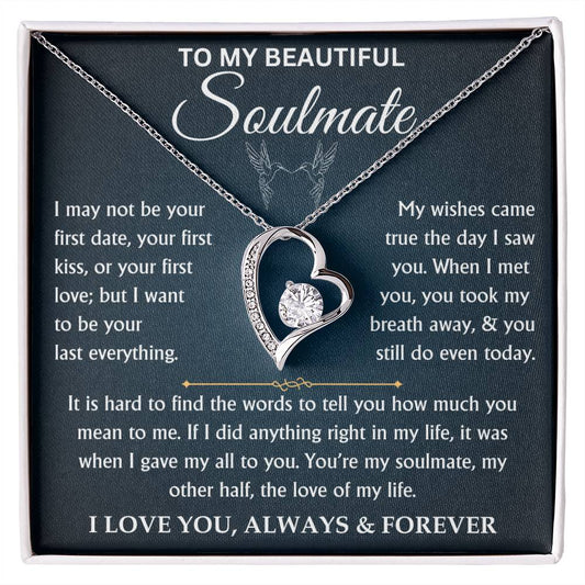 To My Beautiful Soulmate - Love Knot Necklace Gift Set - TJ083