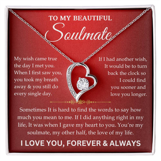 To My Beautiful Soulmate - Forever & Always - Forever Love Necklace - TJ074V2