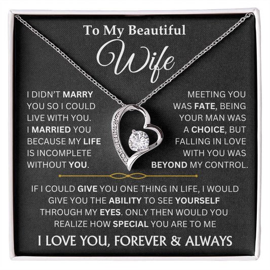 To My Beautiful Wife - Forever Love Necklace Gift Set TJ082