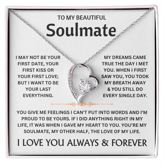 To My Beautiful Soulmate - Necklace Gift Set - TJ301 Personalized