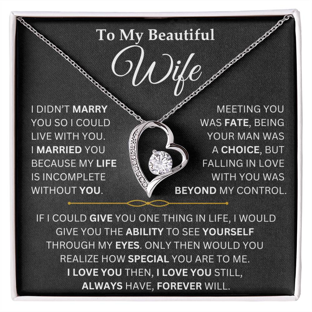 To My Beautiful Wife - Forever Love Necklace Gift Set TJ081