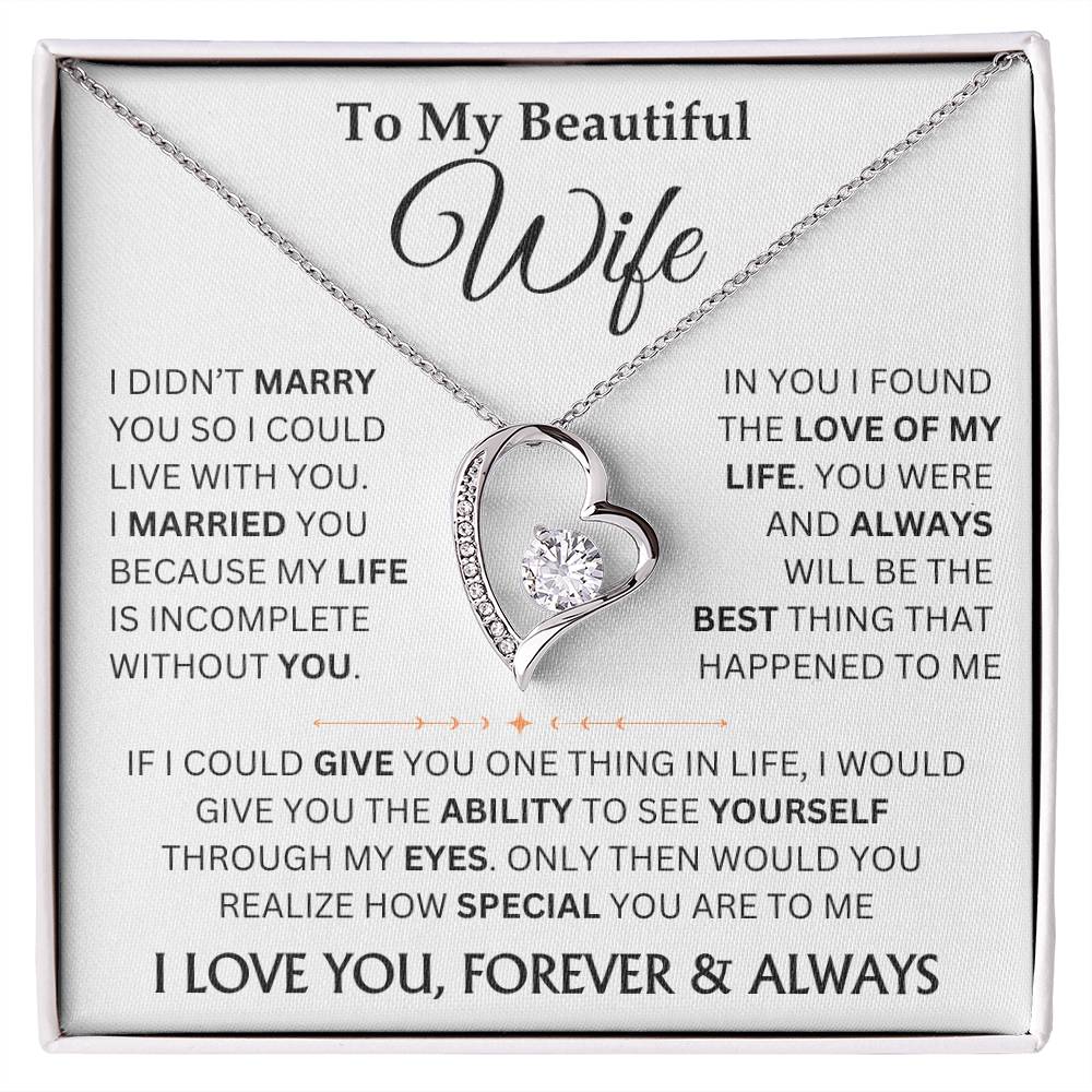 To My Beautiful Wife - Forever Love Necklace Gift Set TJ078