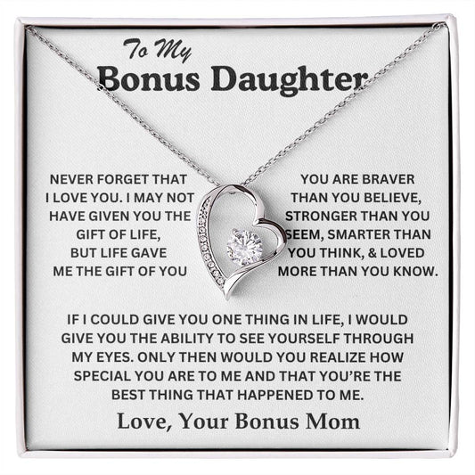 To My Bonus Daughter - Love, Your Bonus Mom - Forever Love Necklace - TJ075