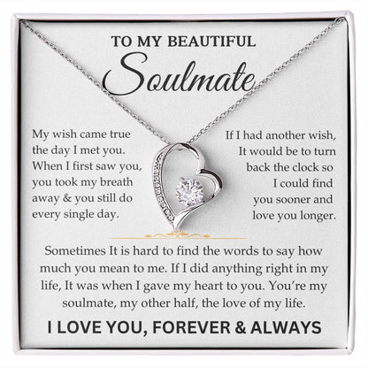 To My Beautiful Soulmate - Forever & Always - Forever Love Necklace - TJ074