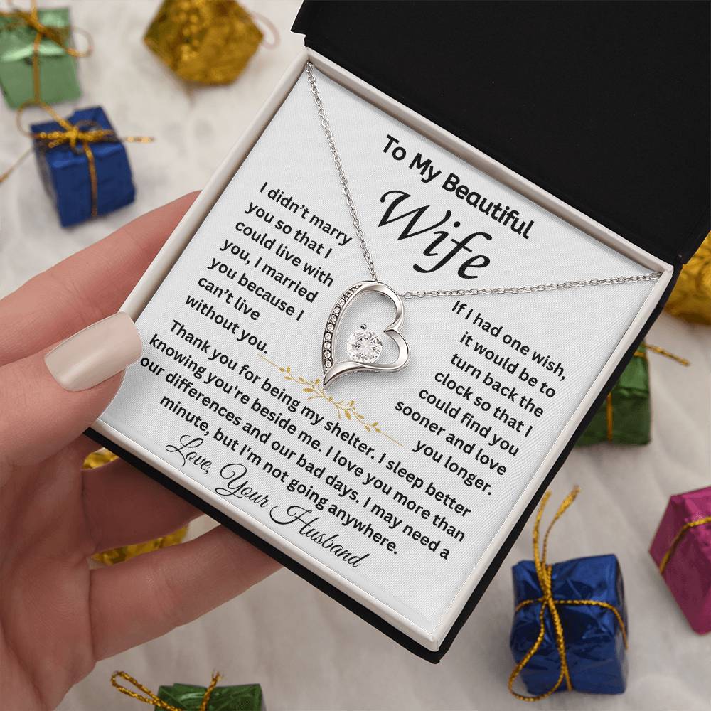 To My Beautiful Wife - Forever Love Necklace Gift Set - TJ024