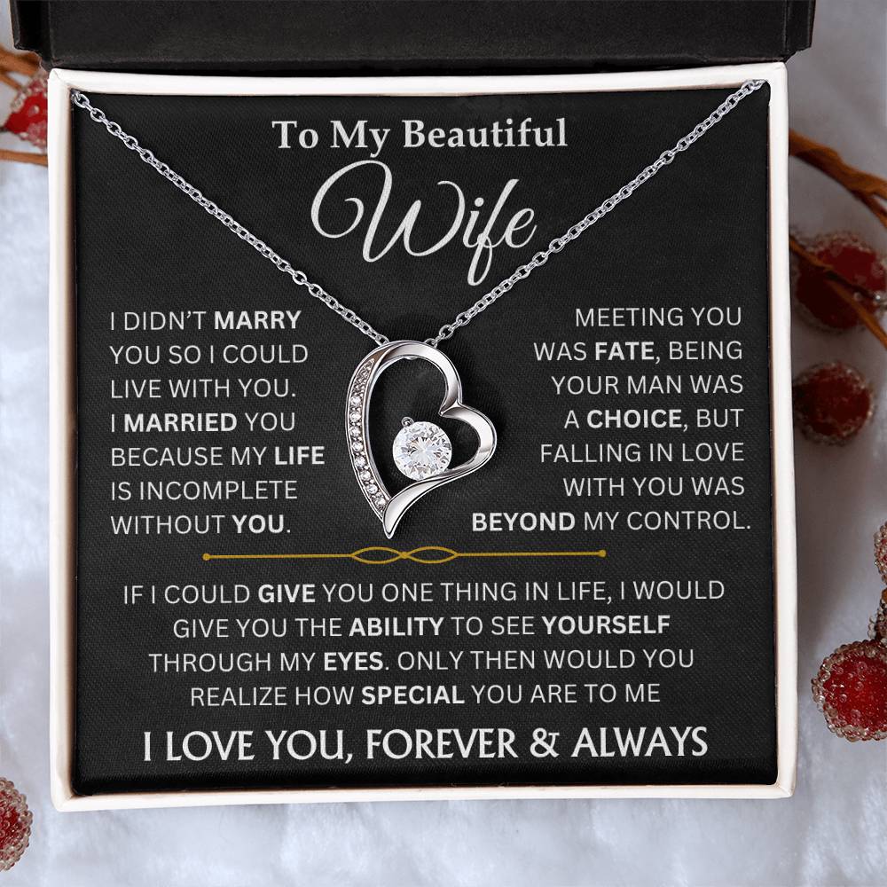 To My Beautiful Wife - Forever Love Necklace Gift Set TJ082