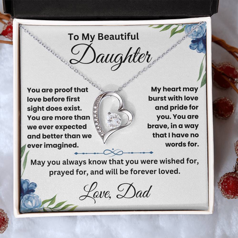 To My Beautiful Daughter - Forever Love Necklace Gift Set - TJ028