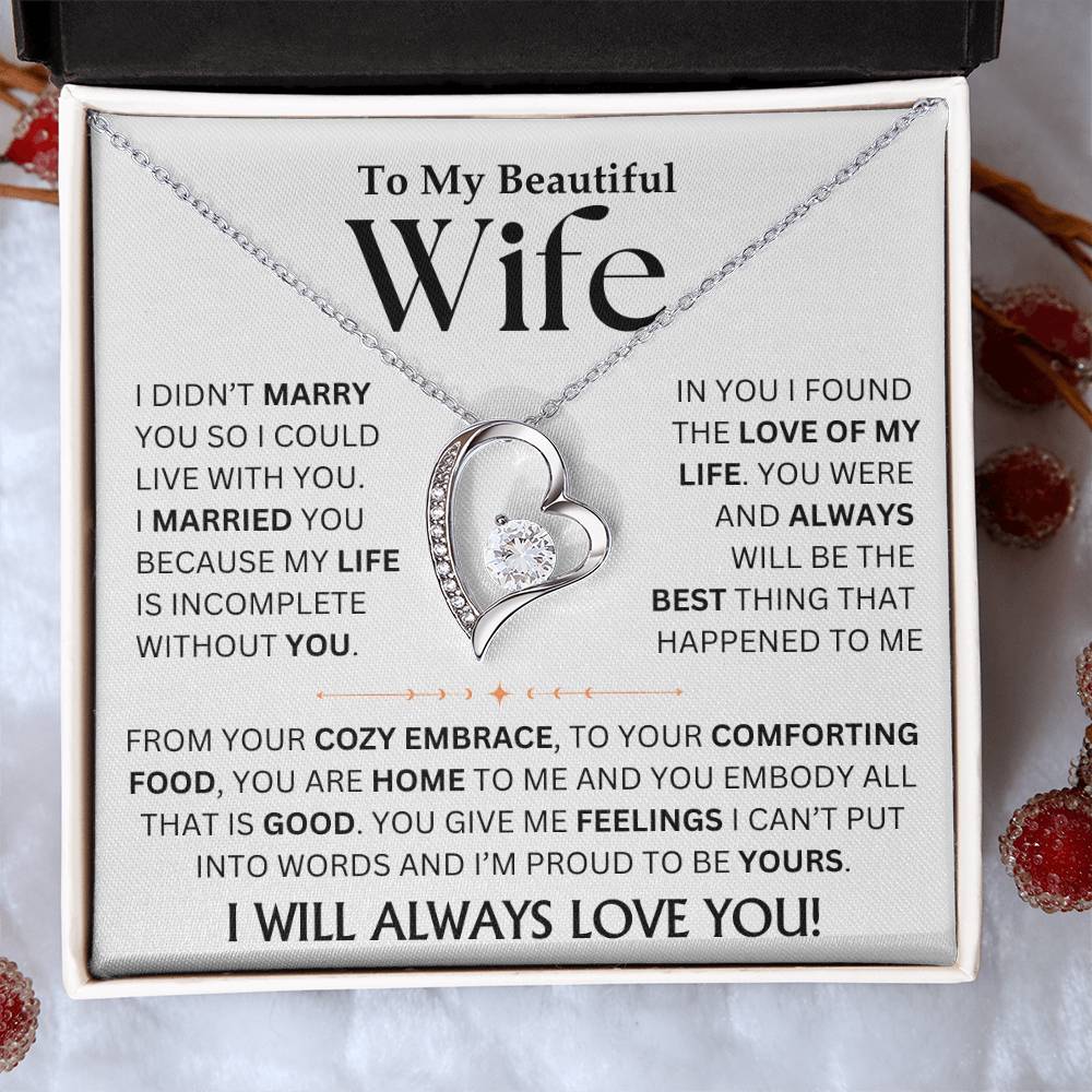 To My Beautiful Wife - Forever Love Necklace Gift Set TJ080