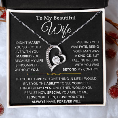 To My Beautiful Wife - Forever Love Necklace Gift Set TJ081