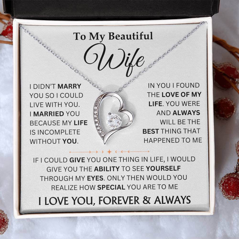 To My Beautiful Wife - Forever Love Necklace Gift Set TJ078