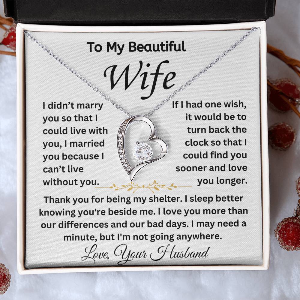 To My Beautiful Wife - Forever Love Necklace Gift Set - TJ024