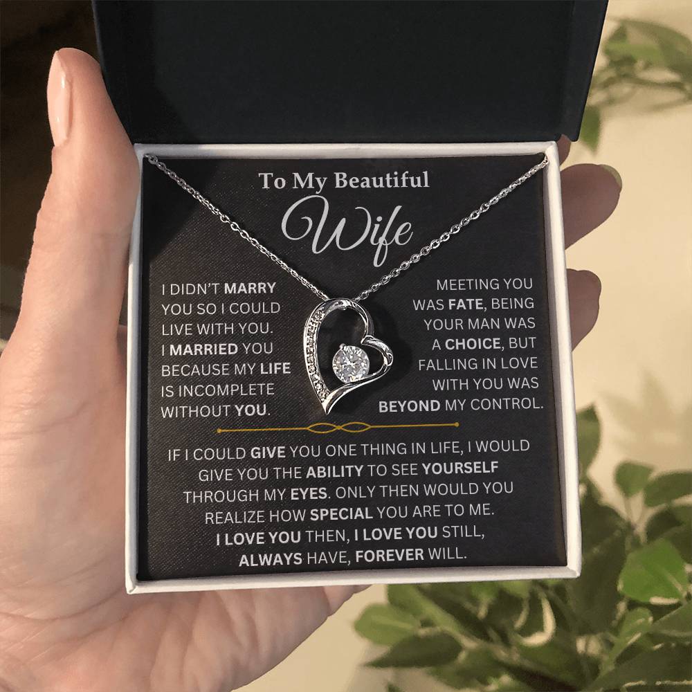 To My Beautiful Wife - Forever Love Necklace Gift Set TJ081