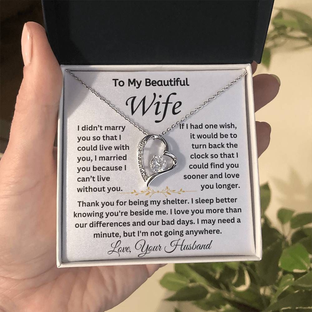 To My Beautiful Wife - Forever Love Necklace Gift Set - TJ024