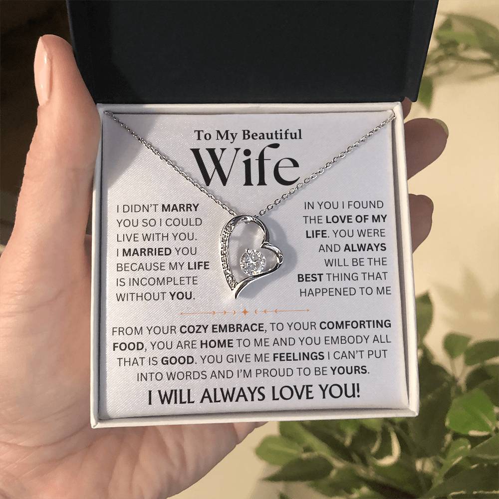 To My Beautiful Wife - Forever Love Necklace Gift Set TJ080