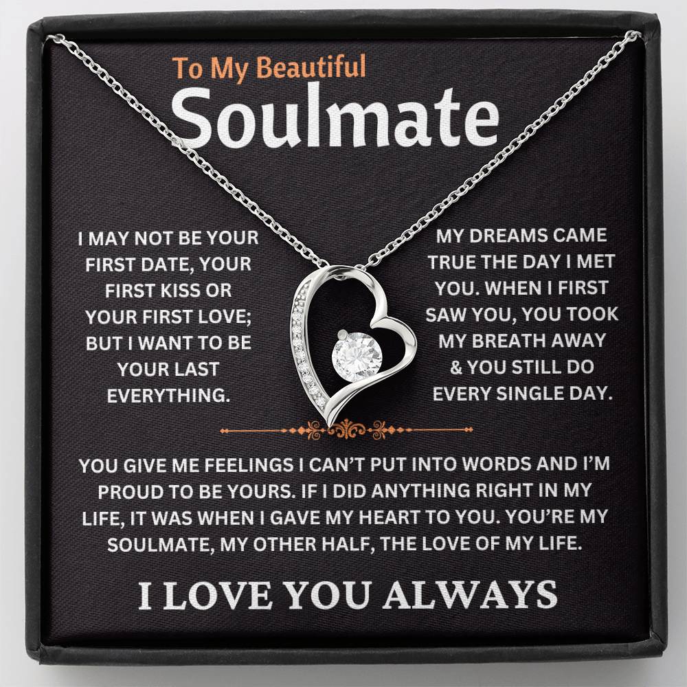 To My Soulmate - I Love You Always - Love Knot Necklace Gift Set - TJ076.1