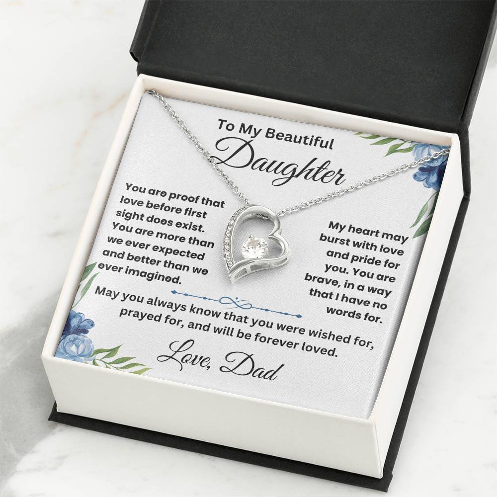 To My Beautiful Daughter - Forever Love Necklace Gift Set - TJ028