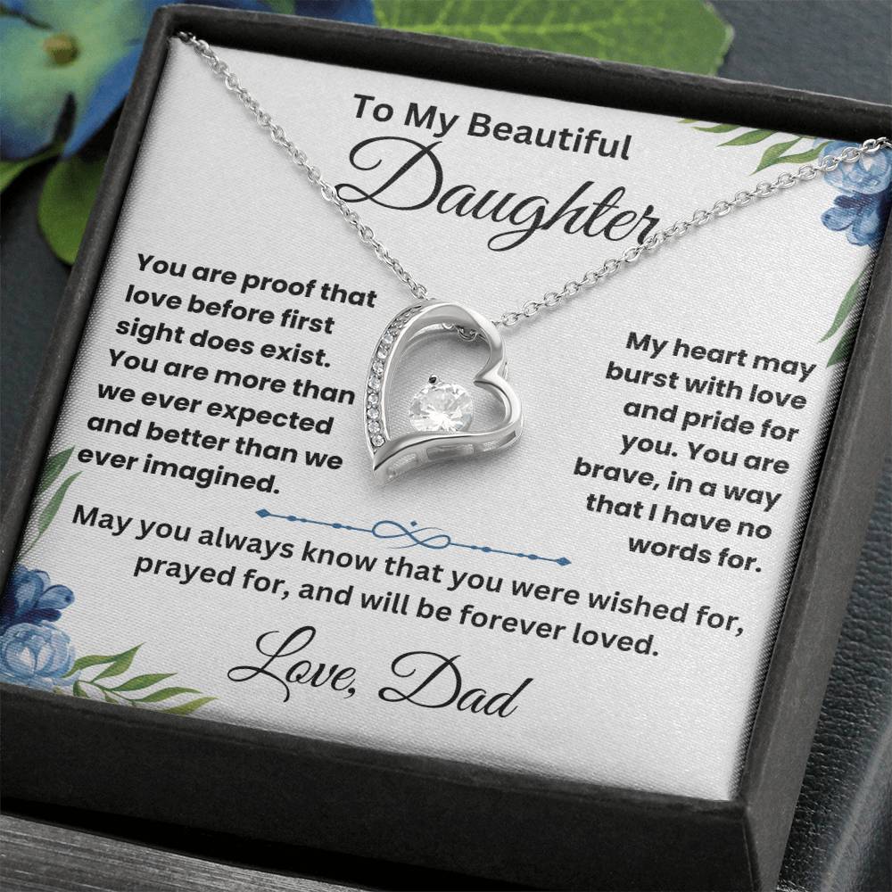 To My Beautiful Daughter - Forever Love Necklace Gift Set - TJ028