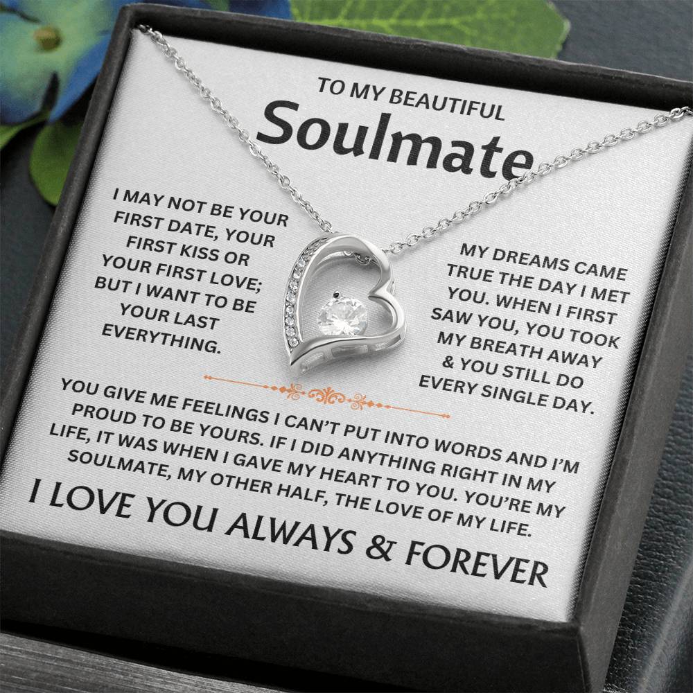 To My Beautiful Soulmate - Necklace Gift Set - TJ301 Personalized