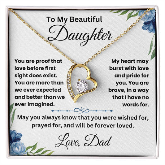 To My Beautiful Daughter - Forever Love Necklace Gift Set - TJ028