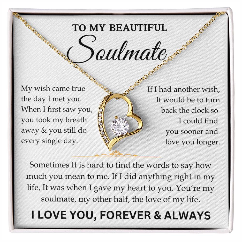 To My Beautiful Soulmate - Forever & Always - Forever Love Necklace - TJ074