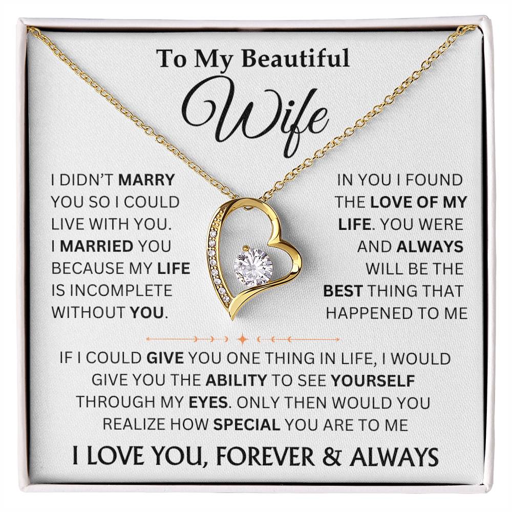 To My Beautiful Wife - Forever Love Necklace Gift Set TJ078