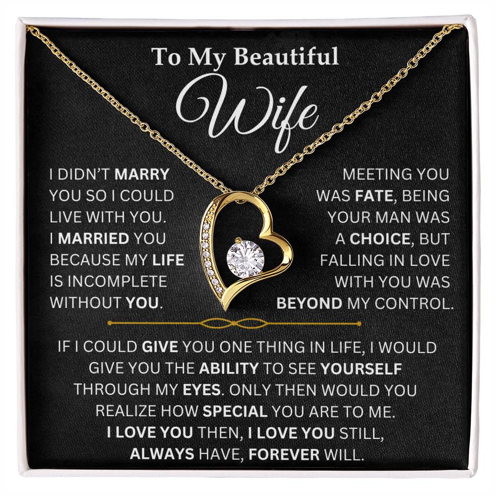 To My Beautiful Wife - Forever Love Necklace Gift Set TJ081