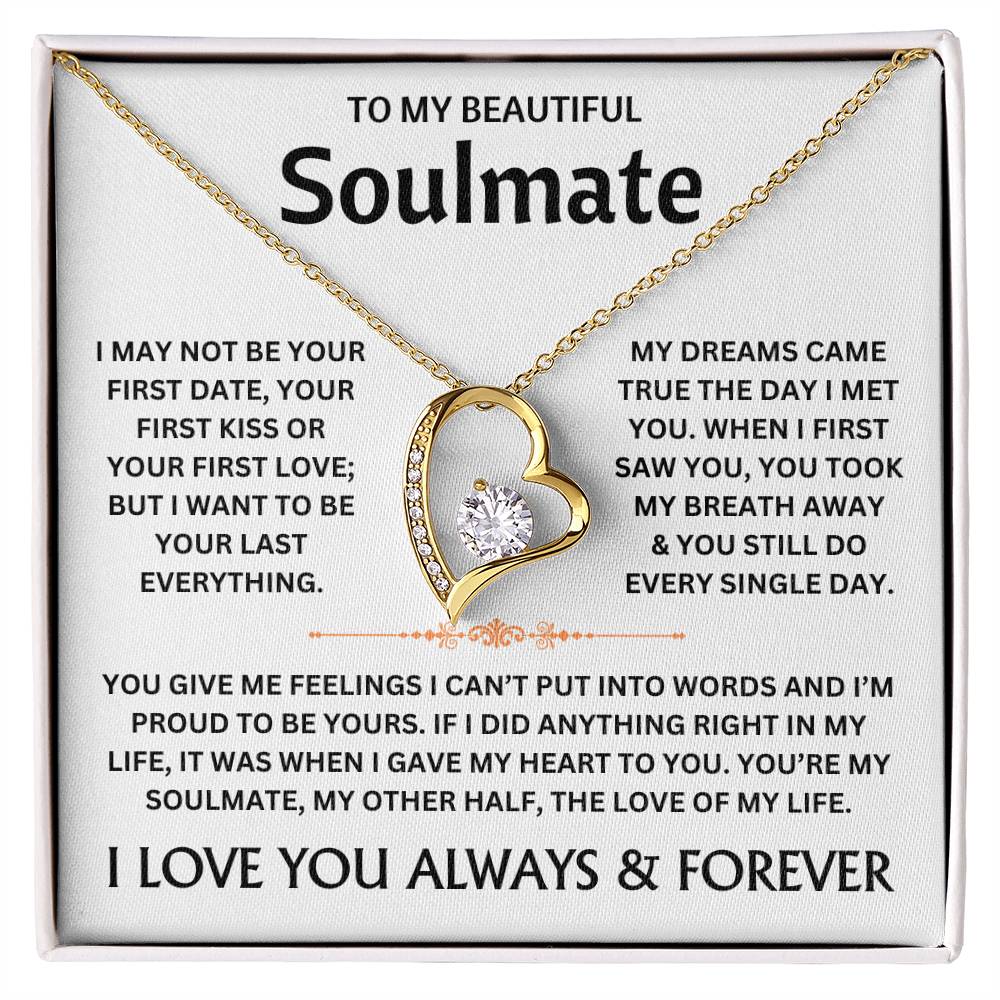 To My Beautiful Soulmate - Necklace Gift Set - TJ301 Personalized