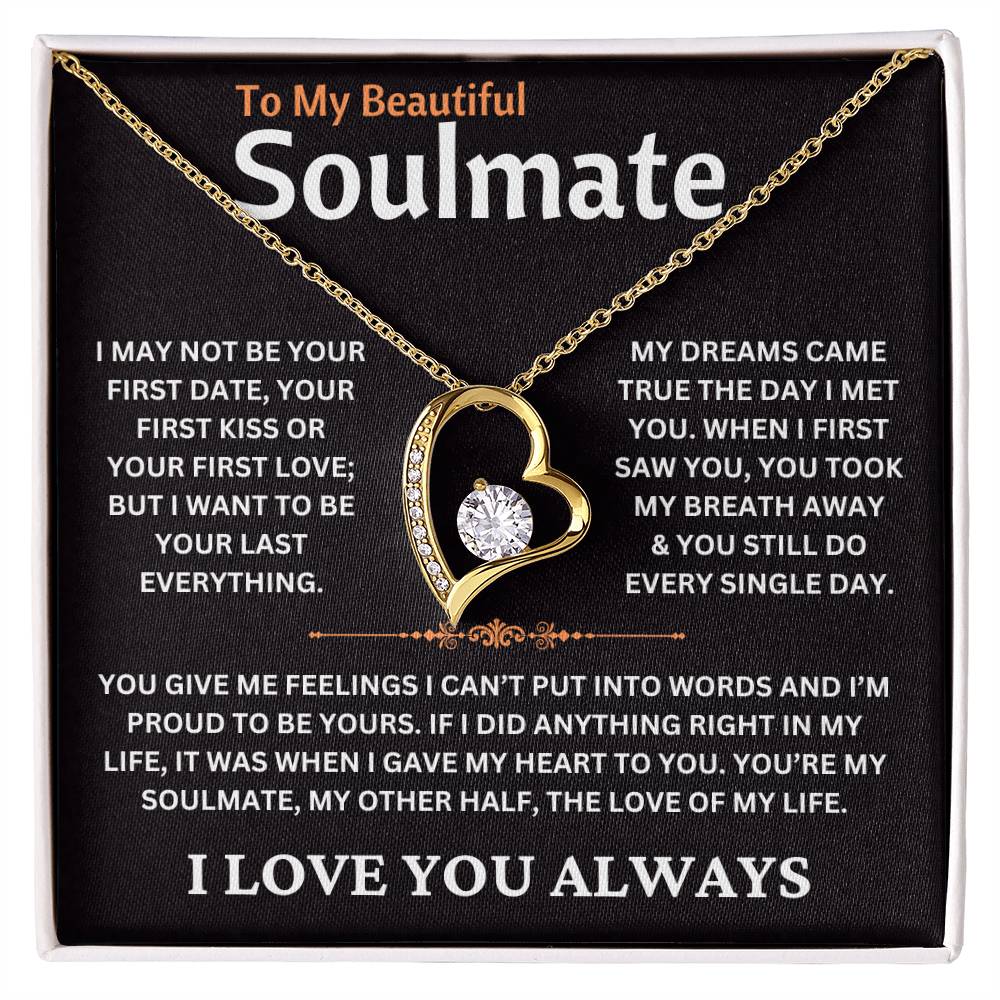 To My Soulmate - I Love You Always - Love Knot Necklace Gift Set - TJ076.1