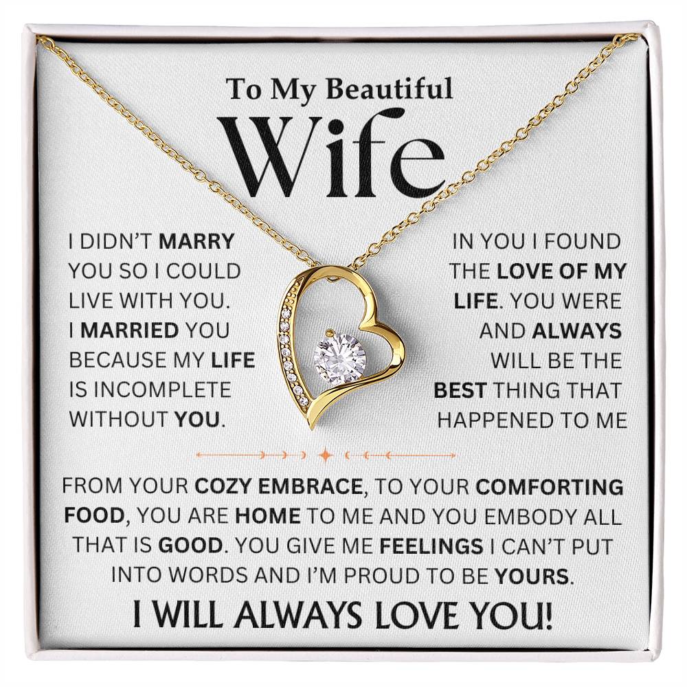 To My Beautiful Wife - Forever Love Necklace Gift Set TJ080