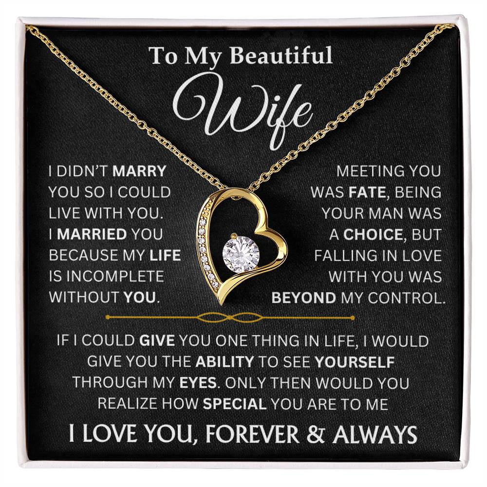 To My Beautiful Wife - Forever Love Necklace Gift Set TJ082