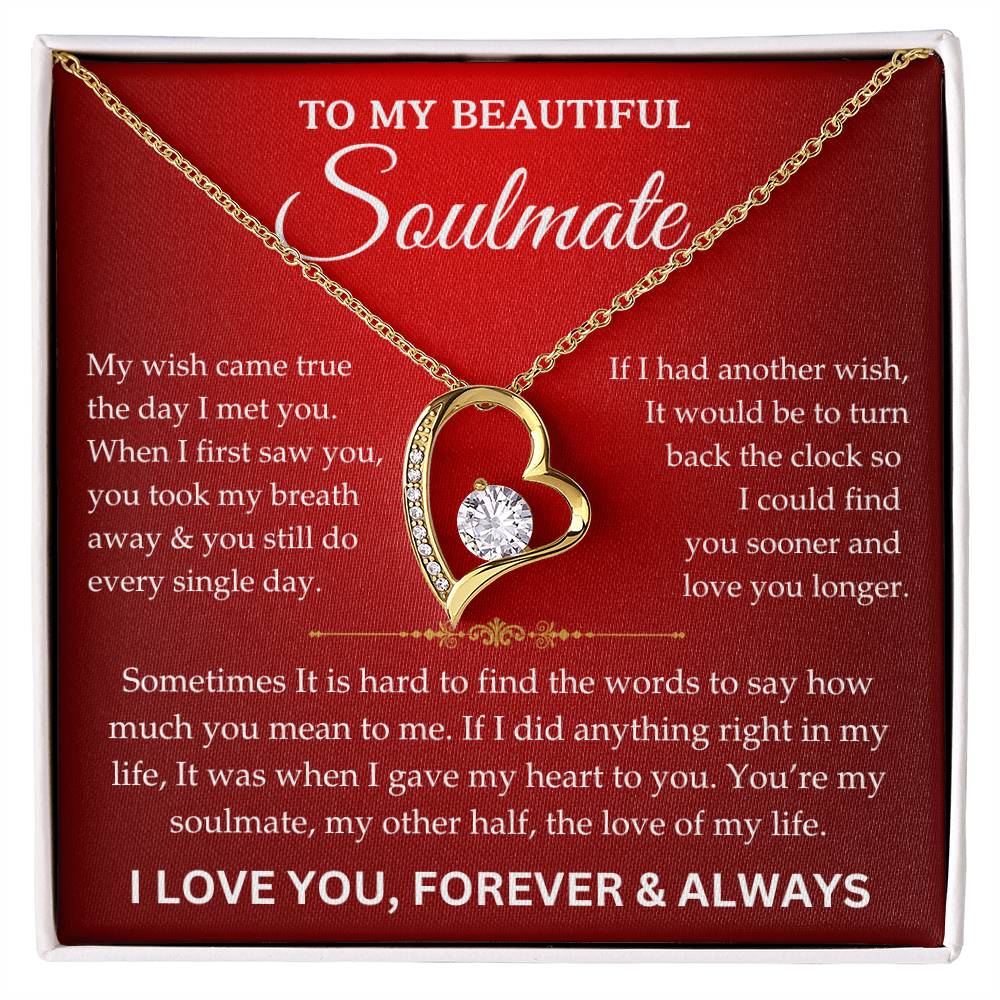 To My Beautiful Soulmate - Forever & Always - Forever Love Necklace - TJ074V2