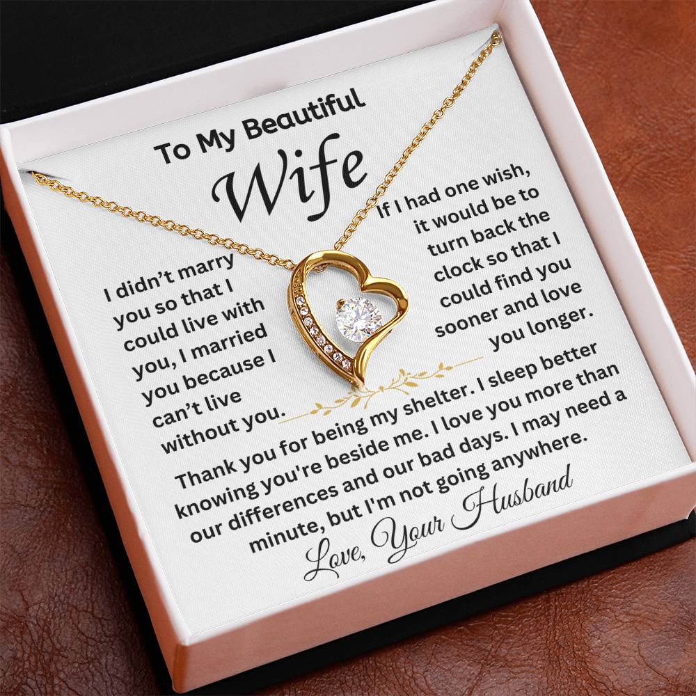 To My Beautiful Wife - Forever Love Necklace Gift Set - TJ024