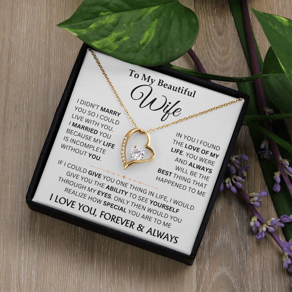 To My Beautiful Wife - Forever Love Necklace Gift Set TJ078