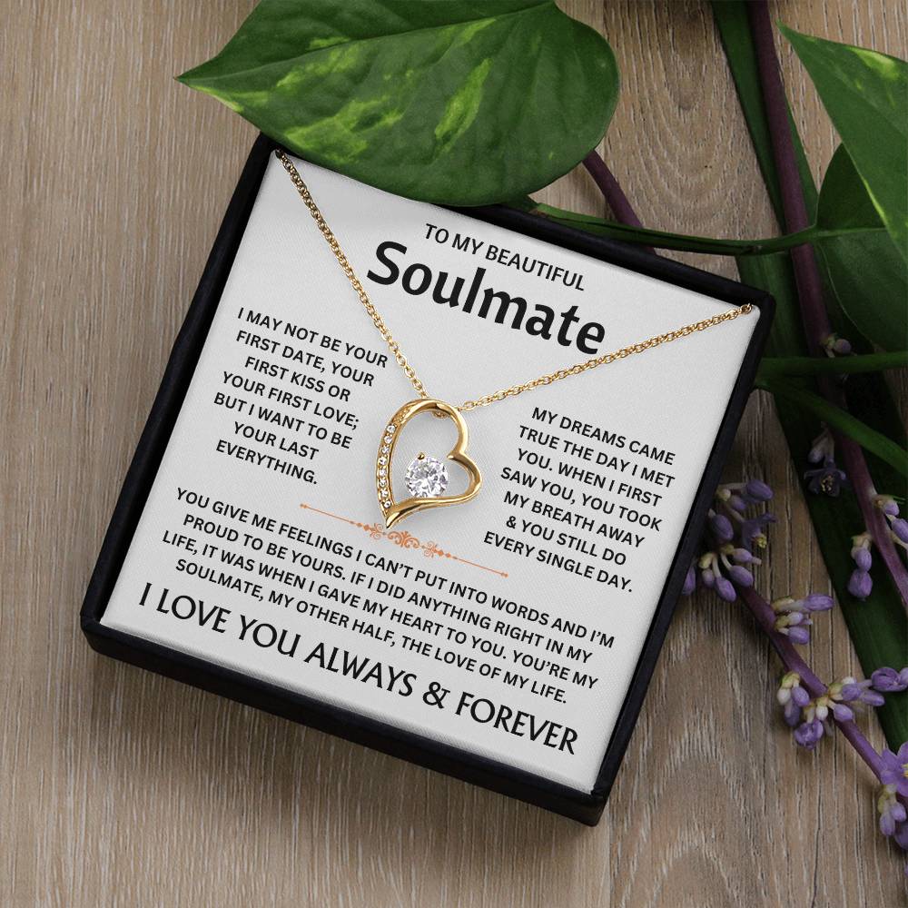 To My Beautiful Soulmate - Necklace Gift Set - TJ301 Personalized