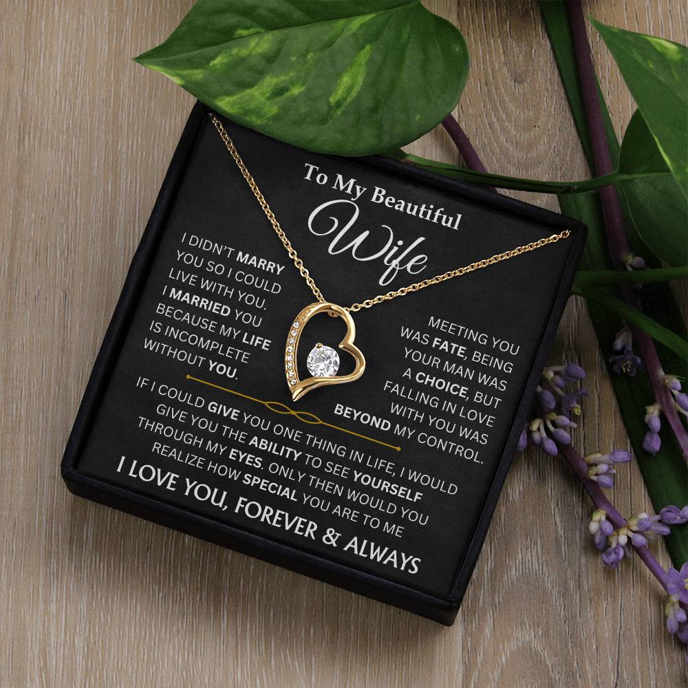 To My Beautiful Wife - Forever Love Necklace Gift Set TJ082