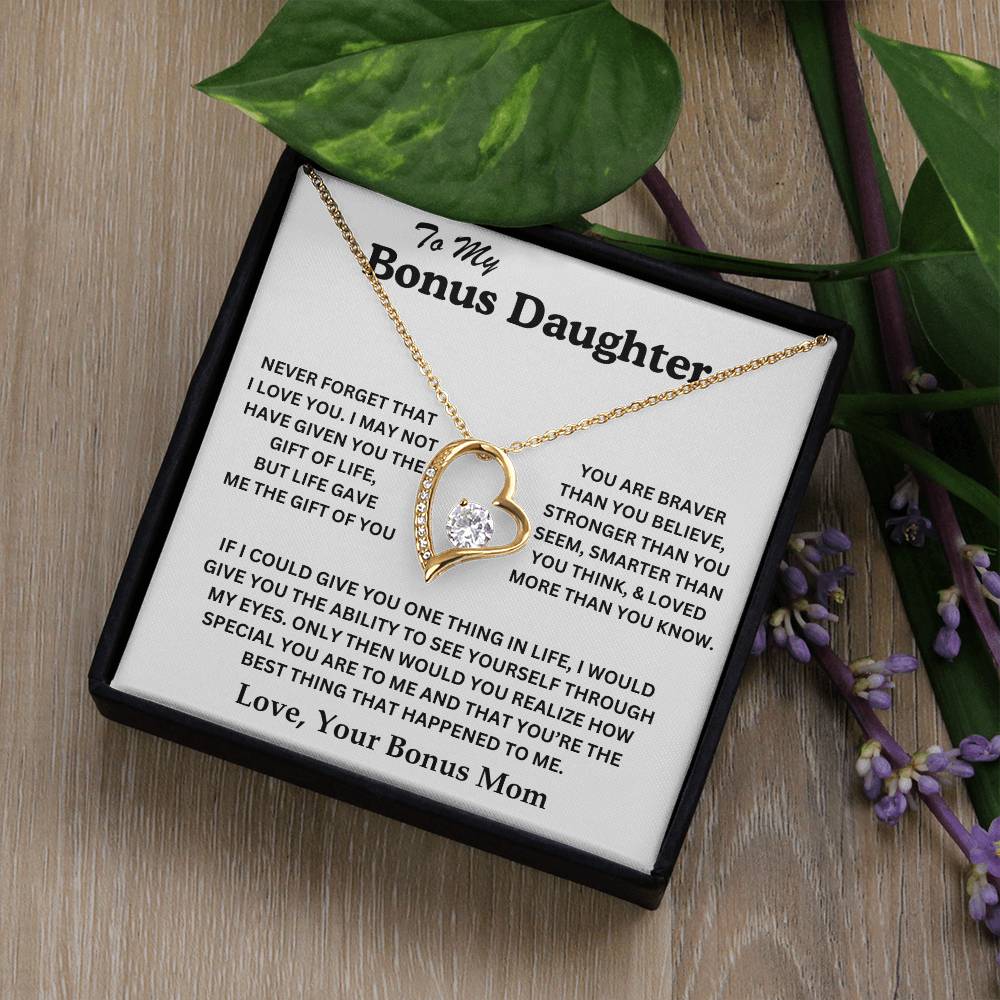 To My Bonus Daughter - Love, Your Bonus Mom - Forever Love Necklace - TJ075