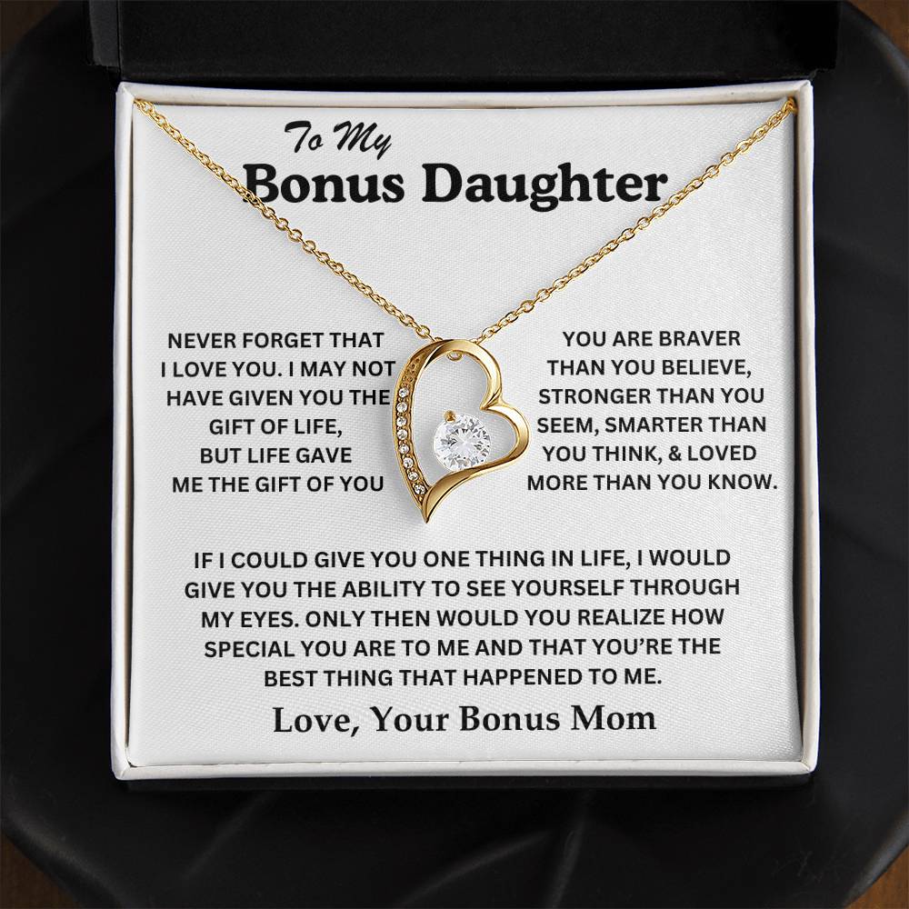 To My Bonus Daughter - Love, Your Bonus Mom - Forever Love Necklace - TJ075