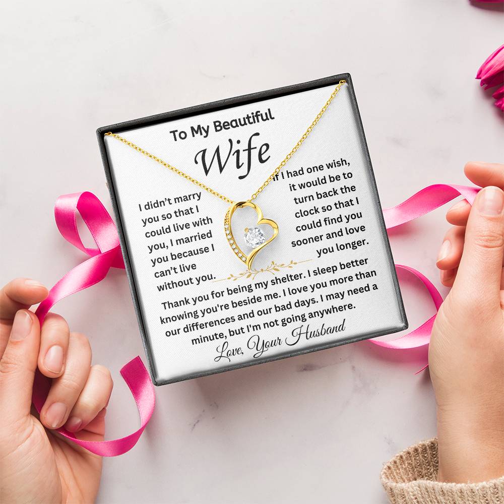 To My Beautiful Wife - Forever Love Necklace Gift Set - TJ024