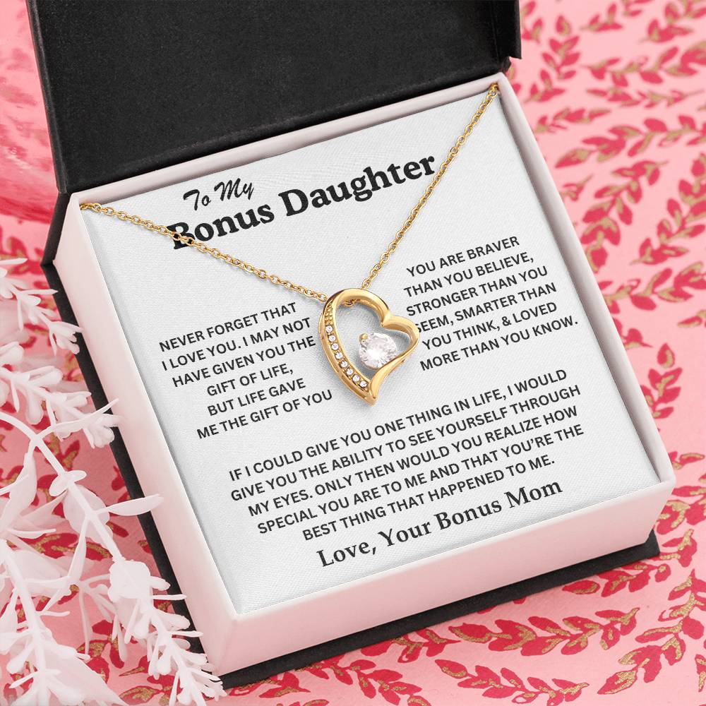 To My Bonus Daughter - Love, Your Bonus Mom - Forever Love Necklace - TJ075