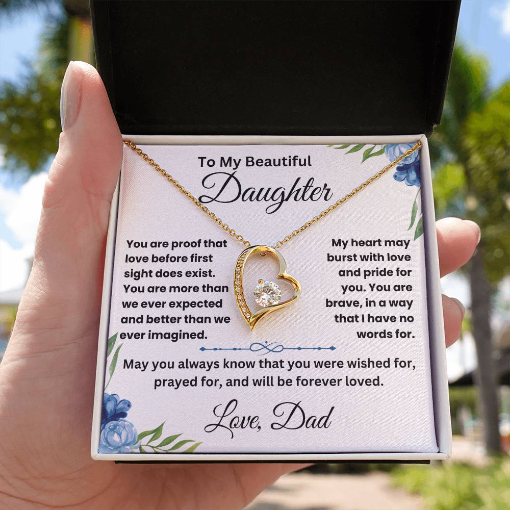 To My Beautiful Daughter - Forever Love Necklace Gift Set - TJ028