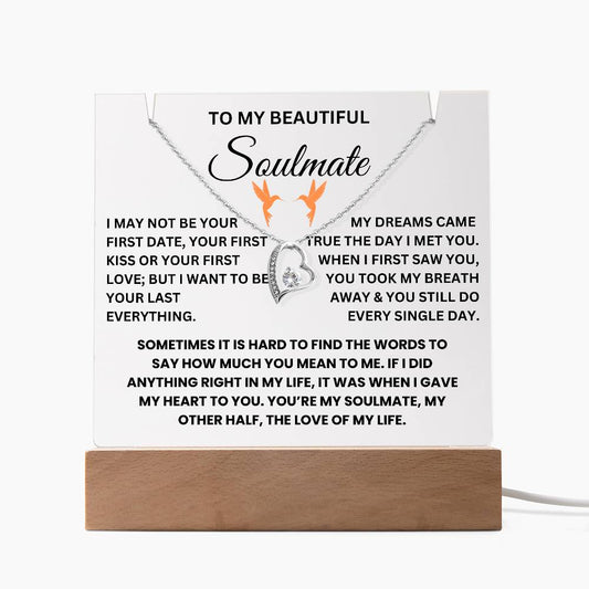 To My Beautiful Soulmate - Keepsake Acrylic and Necklace Bundle - TJ045