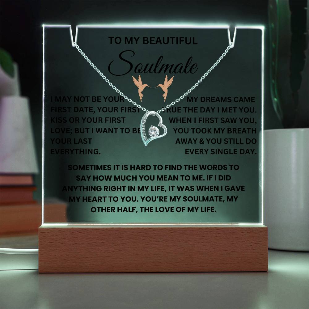 To My Beautiful Soulmate - Keepsake Acrylic and Necklace Bundle - TJ045
