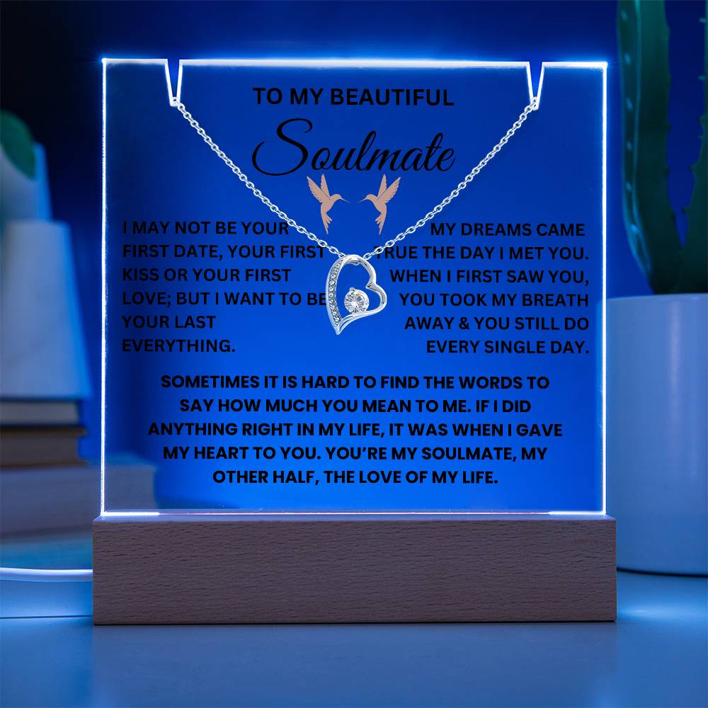 To My Beautiful Soulmate - Keepsake Acrylic and Necklace Bundle - TJ045