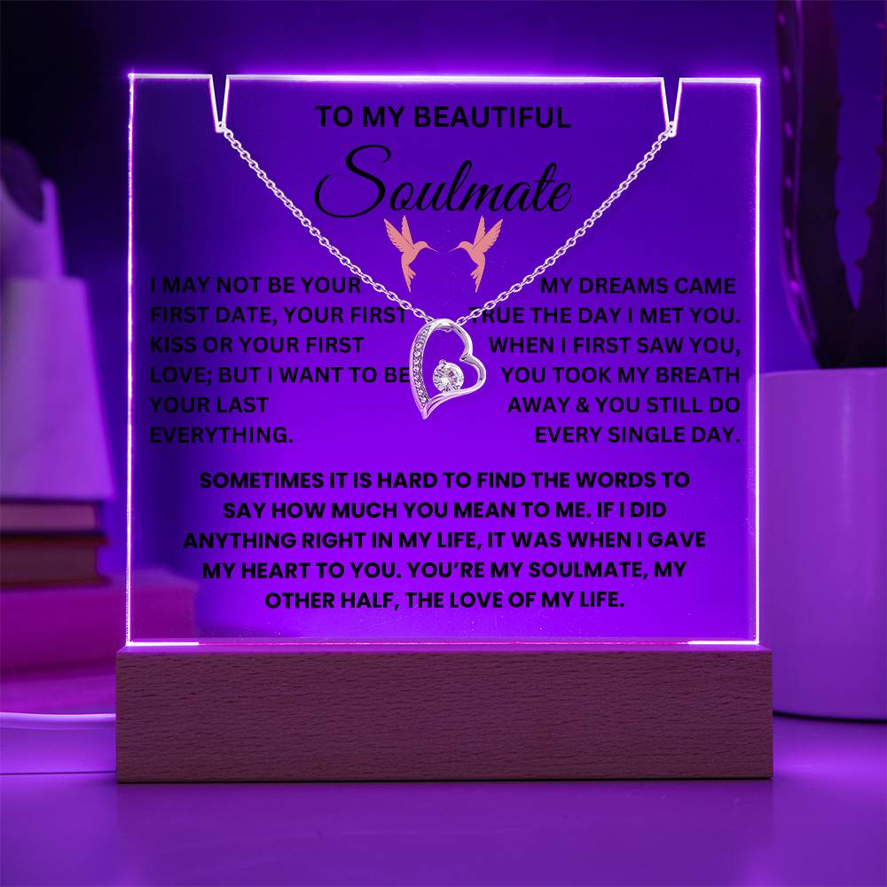 To My Beautiful Soulmate - Keepsake Acrylic and Necklace Bundle - TJ045