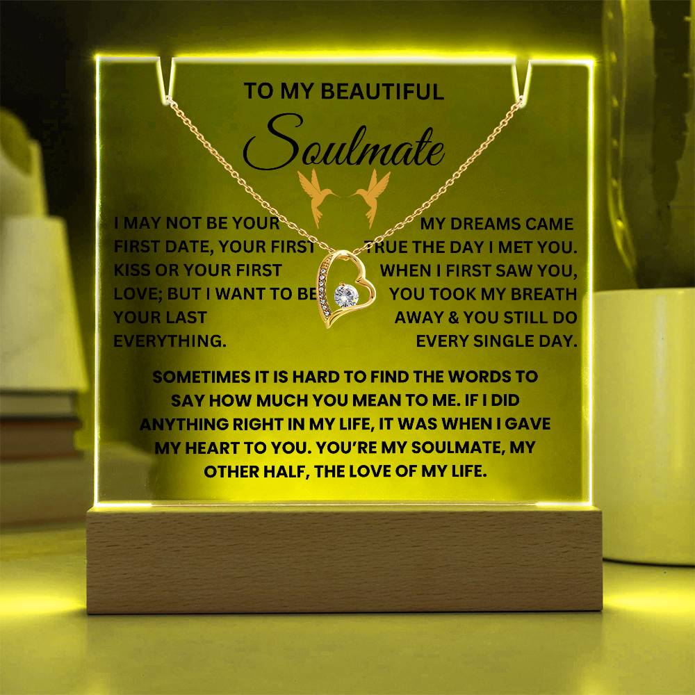 To My Beautiful Soulmate - Keepsake Acrylic and Necklace Bundle - TJ045