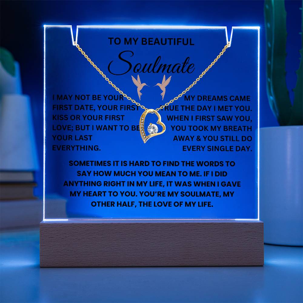 To My Beautiful Soulmate - Keepsake Acrylic and Necklace Bundle - TJ045