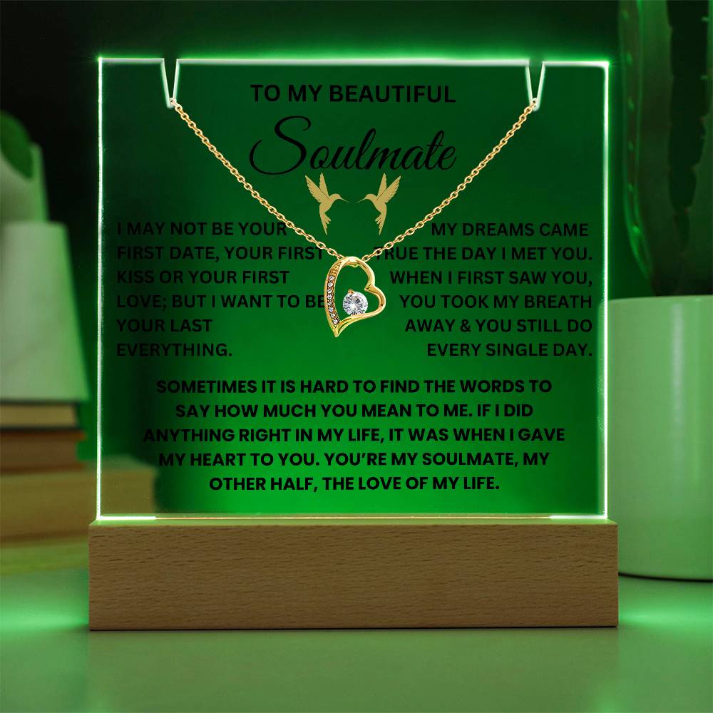 To My Beautiful Soulmate - Keepsake Acrylic and Necklace Bundle - TJ045